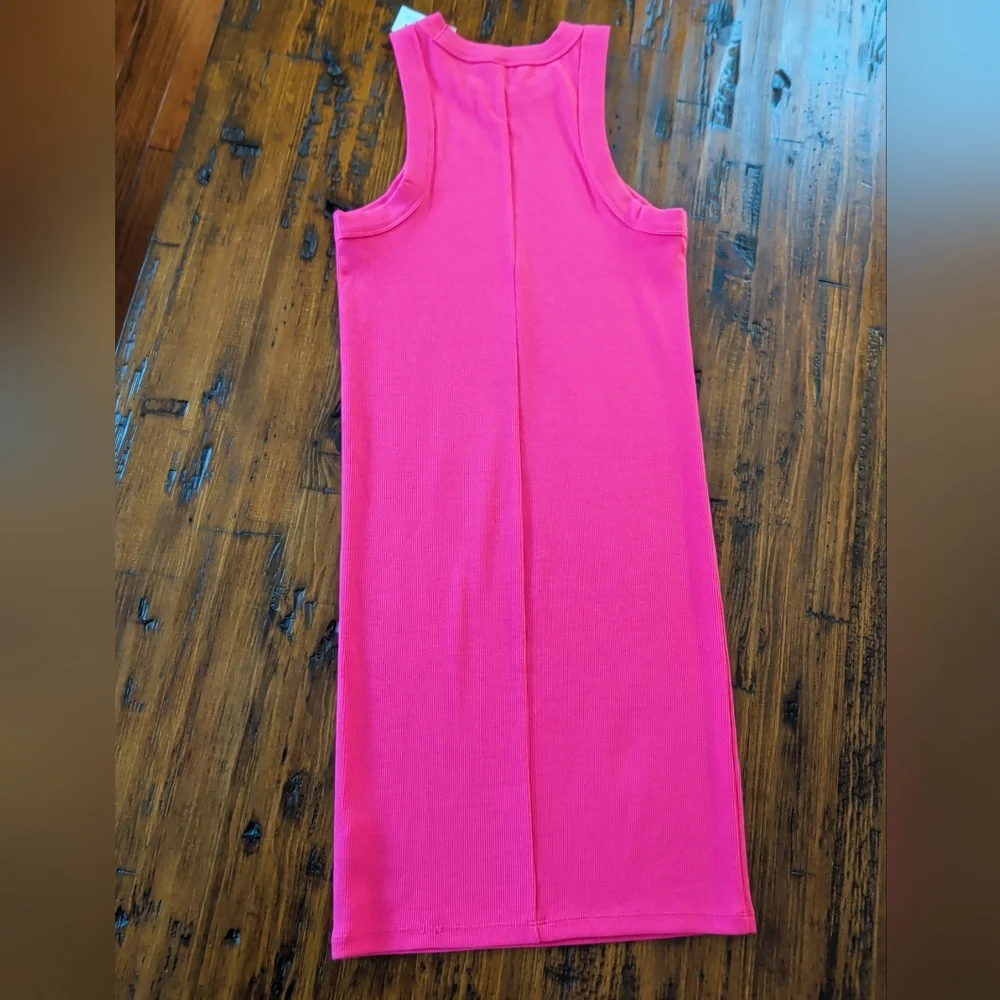 Old Navy Bright Pink Tank Mini Bodycon Dress Size Small New - Picture 4 of 15